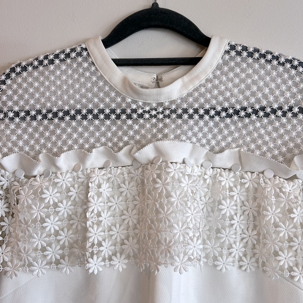 Self-Portrait Mixed Floral Frill Mini Dress - Picture 12 of 16
